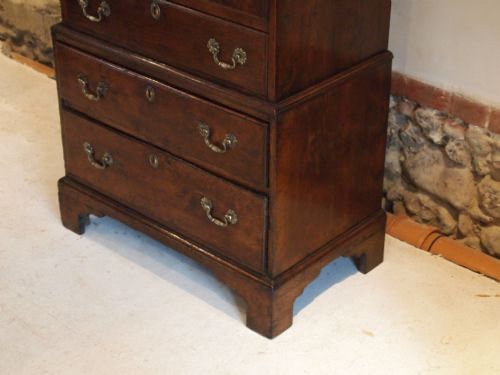 fig 3. Chest of drawers Chest on chest George III Oak very small size 28 inches wide