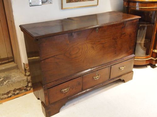 fig 2. Blanket box coffer chest of drawers mule chest George I Elm c1720