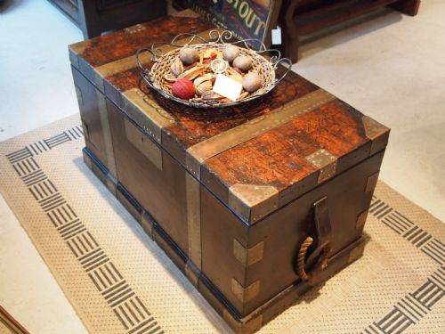 Blanket Box Chest Trunk Seamans Sailors Chest C1870