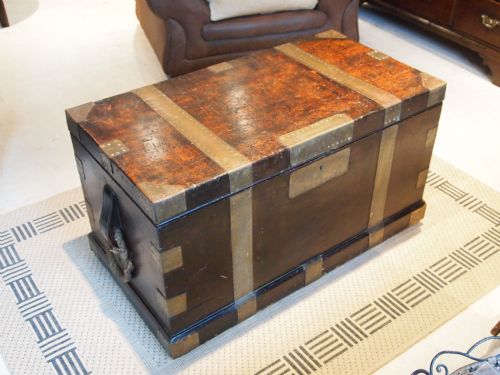 fig 2. Blanket box chest trunk seamans sailors chest c1870