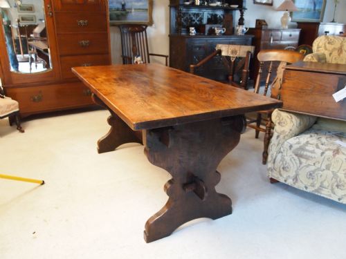 fig 1. Table Oak refectory table Victorian c1890