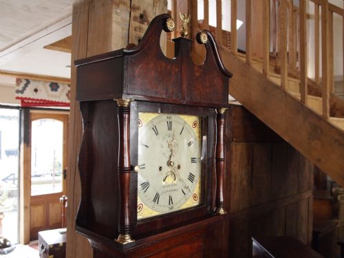 Clock Grandfather Long Case Victorian Oak J Couzins Langport Somerset C1861