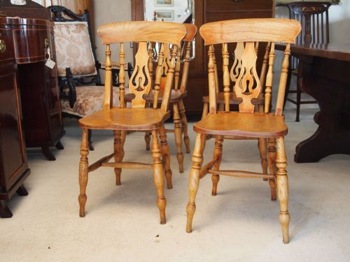 fig 3. Chairs Victorian Elm Windsor kitchen chairs c1870