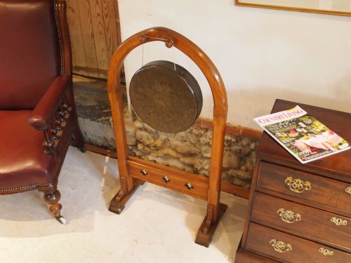 Victorian Arts and Crafts Oak Dinner Gong Gothic Revival Pugin Influenced C1880