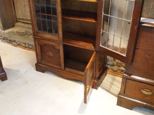 fig 3. Bookcase Oak Edwardian lead glazed c1910