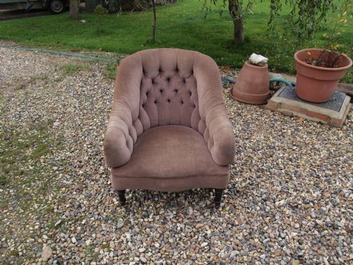 Chair Victorian Deep Button Back Armchair for Re-covering C1880
