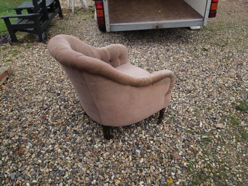 fig 4. Chair Victorian deep button back armchair for re-covering c1880