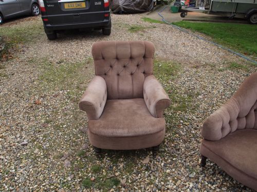 Chair Victorian Deep Button Back Armchair for Re-covering C1880