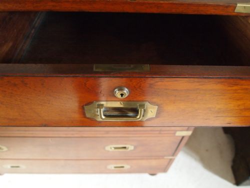 fig 4. Chest of drawers fine quality Military campaign Teak c1850