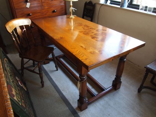fig 2. Table refectory burr Elm and Yew by Stuart Linford