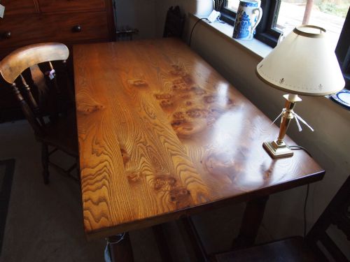 fig 3. Table refectory burr Elm and Yew by Stuart Linford