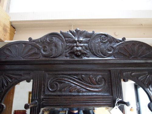 fig 1. Hallstand coatstand Victorian carved Oak c1880 provenance Hinton Hall Shropshire