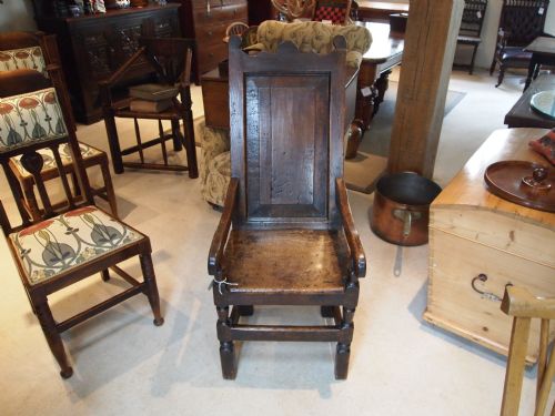Chair Panel Back Oak Armchair C1690