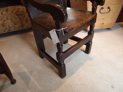 fig 2. Chair panel back Oak armchair c1690