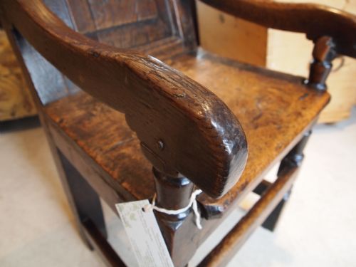 fig 3. Chair panel back Oak armchair c1690
