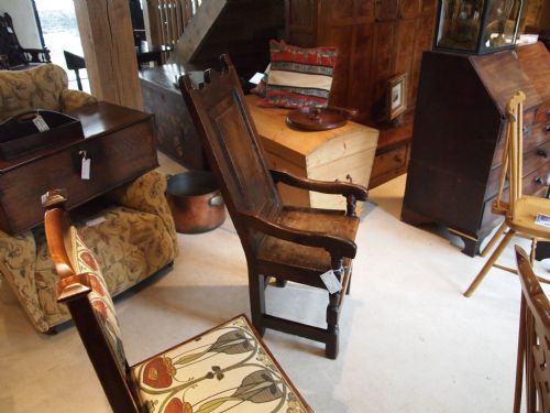 fig 4. Chair panel back Oak armchair c1690