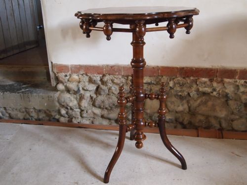fig 2. Table lamp wine table Victorian figured Walnut exceptional quality c1870