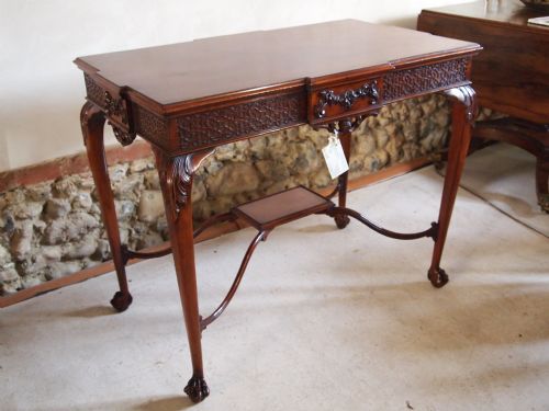 fig 2. Table Victorian Walnut Chippendale revival centre or Silver table c1880