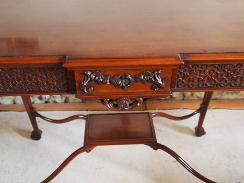 fig 4. Table Victorian Walnut Chippendale revival centre or Silver table c1880