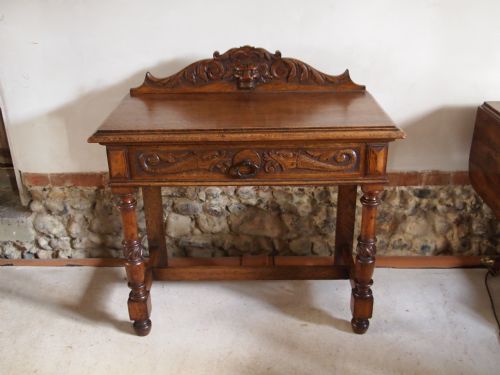 Table Victorian Carved Oak Low Boy C1890