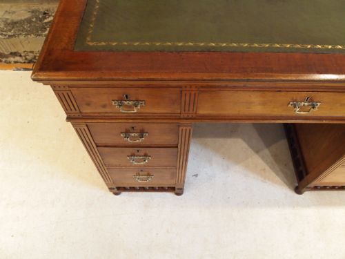 fig 1. Desk Victorian Arts and Crafts solid Walnut c1880 Pugin Influence
