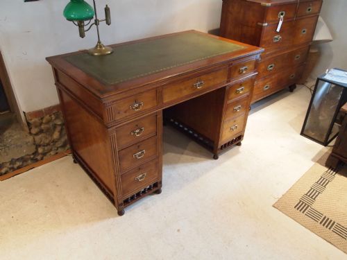 fig 3. Desk Victorian Arts and Crafts solid Walnut c1880 Pugin Influence