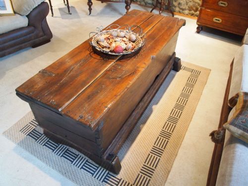 fig 3. Chest coffer blanket box coffee table Elm c1800