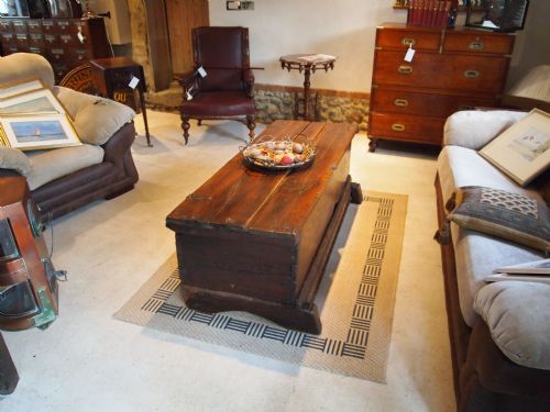 fig 4. Chest coffer blanket box coffee table Elm c1800