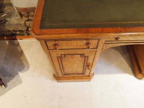 fig 2. Desk George IV Regency figured Maple and burr Yew c1820