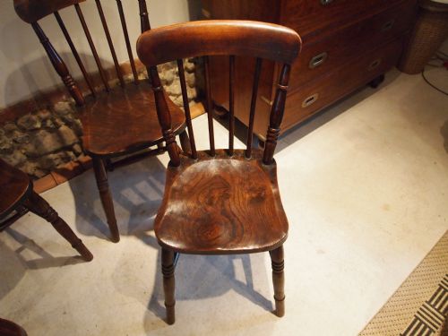fig 1. Chairs Victorian Windsor kitchen chairs Beech and Elm c1880