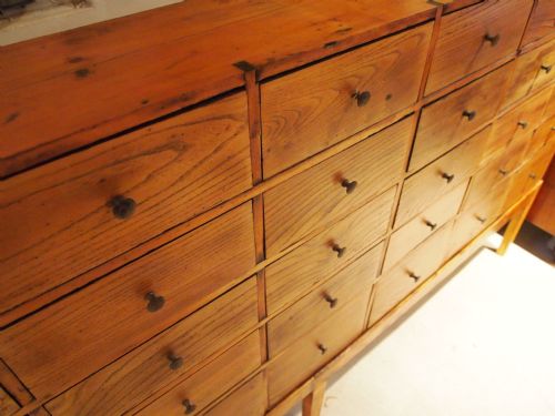 fig 1. Chest of drawers Victorian apothecary haberdashers chest figured Elm c1870