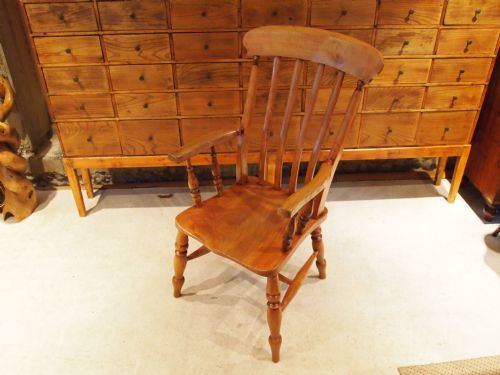 Chair Victorian Windsor Lathe Back Armchair Beech and Elm C1880