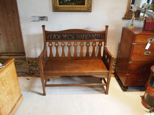 Settle Bench Shapland and Petter Rare Oak Motto Settle C1900