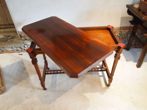 fig 3. Table card table Victorian Walnut c1890 aesthetic movement
