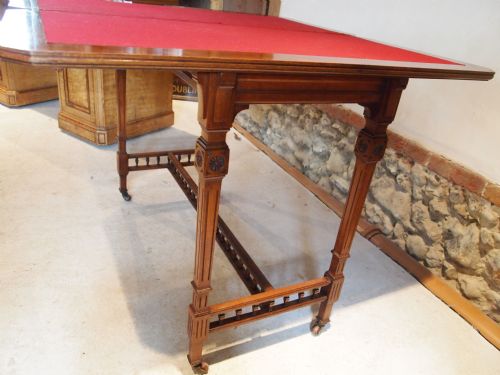 fig 4. Table card table Victorian Walnut c1890 aesthetic movement