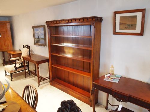 fig 2. Bookcase Arts and crafts Pugin influence Victorian pitch Pine c1870