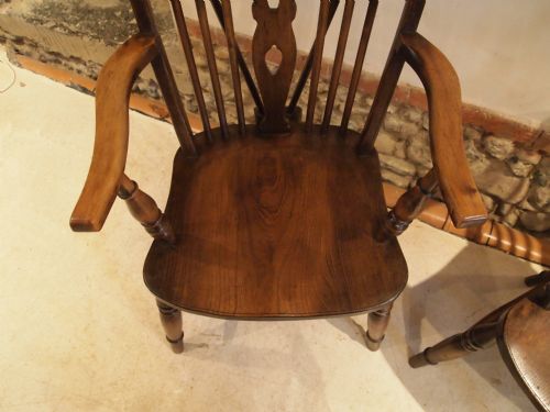 fig 3. Chairs Edwardian pair of Elm and Beech Windsor carver armchairs c1910