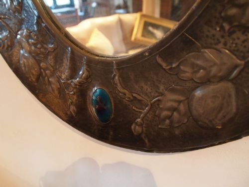 fig 3. Mirror Arts and Crafts Pewter mirror Liberty style c1900