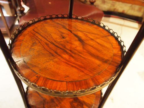 fig 3. Table Victorian three tier Etagere figured Walnut and ormolu c1870