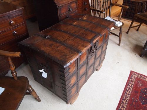 fig 2. Marriage Dowry chest blanket box Teak Victorian period c1850