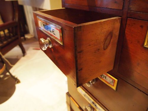 fig 1. Chest of drawers Victorian Apothecary chemist Mahogany chest cabinet c1850