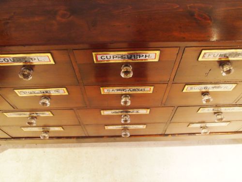 fig 4. Chest of drawers Victorian Apothecary chemist Mahogany chest cabinet c1850