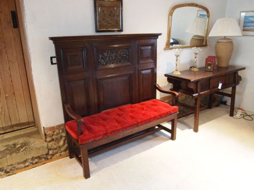 fig 1. Settle bench hall seat George III Oak c1790