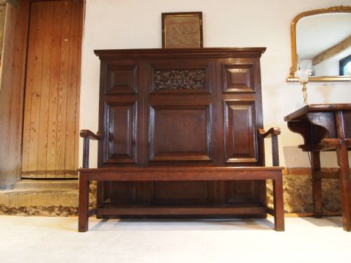 fig 3. Settle bench hall seat George III Oak c1790
