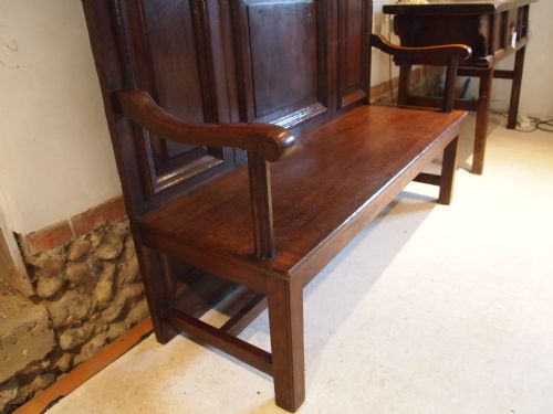 fig 4. Settle bench hall seat George III Oak c1790