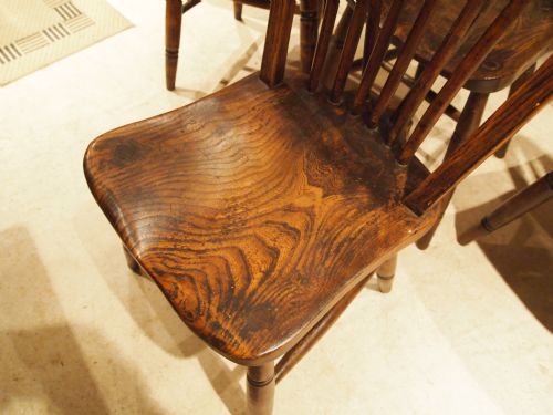fig 2. Chairs Victorian Kitchen Windsor Ash and Elm set of eight c1890 Yealmton Devon