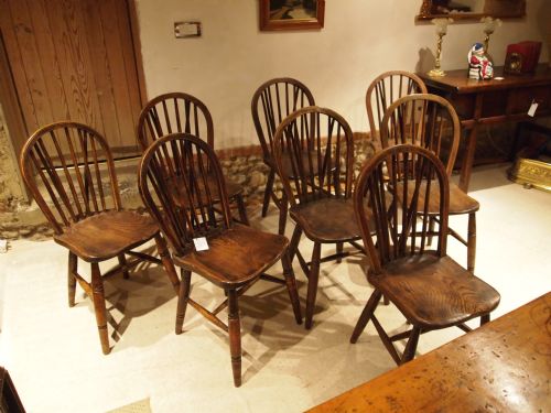 Chairs Victorian Kitchen Windsor Ash and Elm Set of Eight C1890 Yealmton Devon