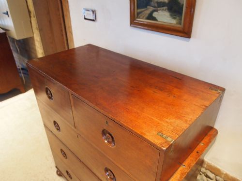 fig 1. Chest of drawers Military Campaign rare naval George IV Camphor wood c1820 small size