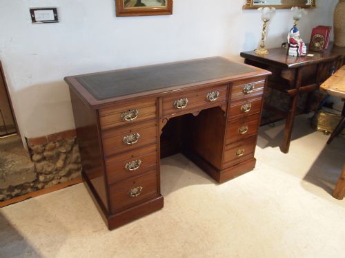 Desk Victorian Solid Walnut Twin Pedestal C1890