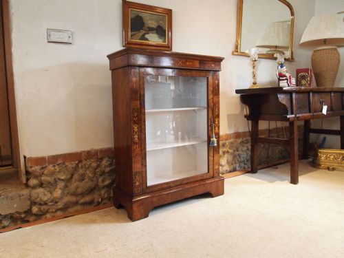 Cabinet Cupboard Pier Cabinet Figured Walnut and Marquetry Inlay C1870